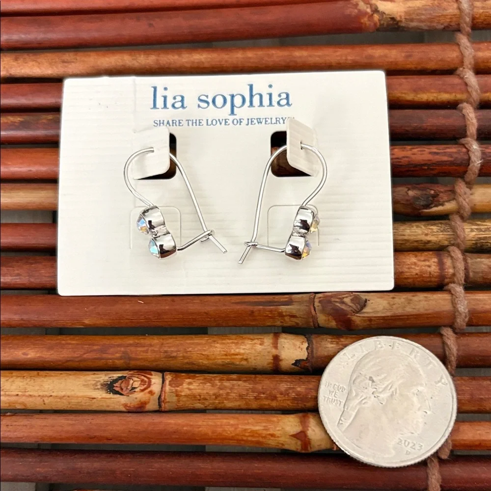 Lia Sophia Silver and Crystal Earrings NWT